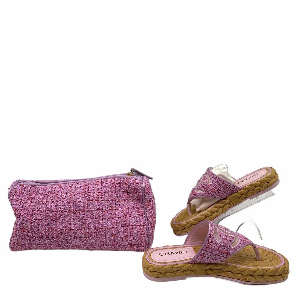 CHANEL Tweed Sandal Bag Set Vintage Pink | EU37 - Picture 2 of 12